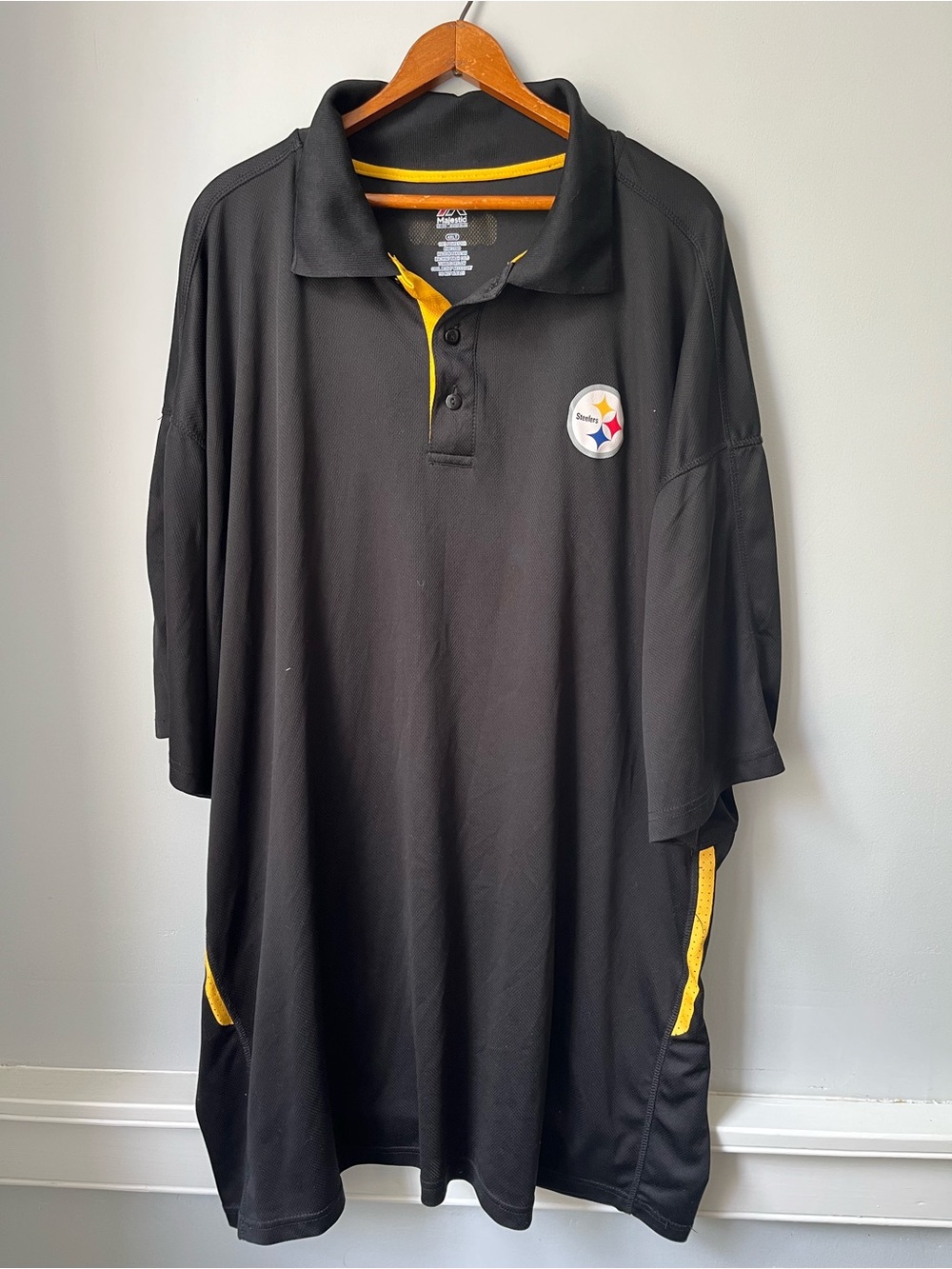 Pittsburgh Steelers Polo Shirt Majestic Short Sleeve NFL Men 4XLT